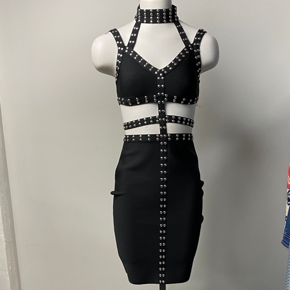 Dresses & Skirts - Black Studded Harness Dress